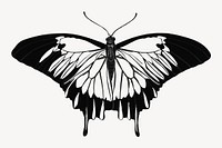 E.A Séguy's vintage butterfly illustration in black and white. Remixed by rawpixel.