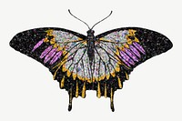 Dark glittery butterfly, aesthetic collage element psd. Remixed by rawpixel.