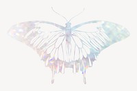 Sparkly holographic butterfly, aesthetic graphic. Remixed from the artwork of E.A. S&eacute;guy.