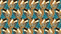 E.A. S&eacute;guy's butterfly desktop wallpaper, vintage pattern background, remixed by rawpixel.