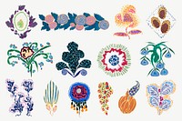 E.A. Séguy's vintage botanical collage element set psd. Remixed by rawpixel.