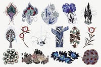 E.A. Séguy's vintage botanical collage element set psd. Remixed by rawpixel.