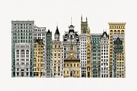 Philadelphia's sky-scrapers illustration.  Remastered by rawpixel