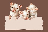 Three little pigs background, blank sign. Remixed by rawpixel.