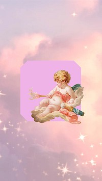 Aesthetic cupid iPhone wallpaper. Remixed by rawpixel.