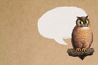 Speech bubble background, owl border illustration. Remixed by rawpixel.