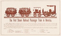 The first steam railroad passenger train in America (1872) by Antique Publishing Co.,  Original public domain image from the Library of Congress. Digitally enhanced by rawpixel.