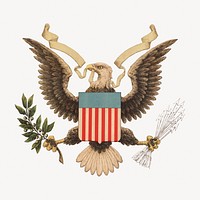 U.S. coat of arms, eagle illustration.  Remastered by rawpixel