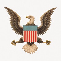 U.S. coat of arms, eagle clipart psd.  Remastered by rawpixel