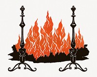 Fire clipart psd.  Remastered by rawpixel