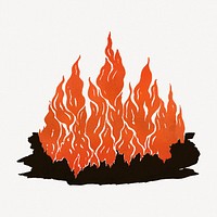 Fire clipart psd.  Remastered by rawpixel