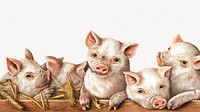 The prize piggies, farm animal illustration.   Remastered by rawpixel