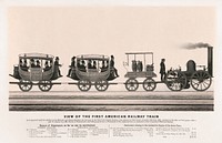 View of the first American railway train (1865) by Thos Jarmy. Original public domain image from the Library of Congress. Digitally enhanced by rawpixel.