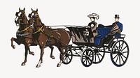 Vintage horse carriage illustration.  Remastered by rawpixel