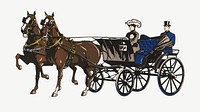 Vintage horse carriage collage element psd.  Remastered by rawpixel