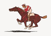 Vintage horse racing illustration.  Remastered by rawpixel