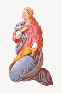 The Annunciation's woman.  Remastered by rawpixel