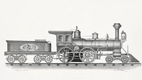 Railroad engine (1874) by W.J. Morgan & Co. Original public domain image from the Library of Congress. Digitally enhanced by rawpixel.