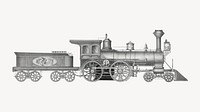 Railroad engine, vintage train illustration.   Remastered by rawpixel