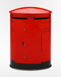 Red postbox bank.    Remastered by rawpixel