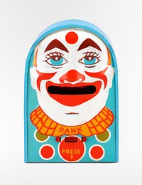 Vintage clown mechanical bank. Original from the Minneapolis Institute of Art.