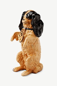 Seated Spaniel Dog psd, still bank.    Remastered by rawpixel