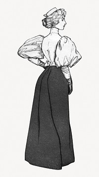 Victorian woman, vintage fashion illustration.   Remastered by rawpixel