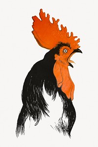 Vintage chicken portrait.   Remastered by rawpixel