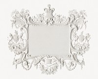 White ornamental frame in vintage style.   Remastered by rawpixel