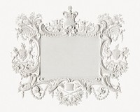 White ornamental frame in vintage style psd.   Remastered by rawpixel