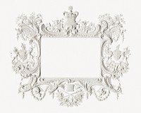 White ornamental frame in vintage style.   Remastered by rawpixel