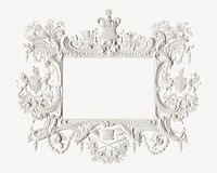 White ornamental frame in vintage style psd.   Remastered by rawpixel