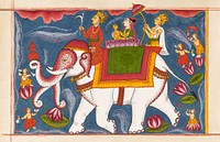 Indra Conveying Jina Rishabhanatha (Adinatha) on Airavata, Folio from a Bhaktamara Stotra (Hymn of the Immortal Devotee) (1800-1825). Original public domain image from The Los Angeles County Museum of Art. Digitally enhanced by rawpixel.