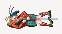Scottish man aiming with shot gun collage element psd.  Remastered by rawpixel