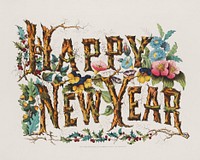 Happy New Year (1876) by Currier & Ives. Original public domain image from the Library of Congress. Digitally enhanced by rawpixel.
