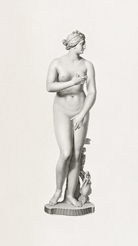 Nude Greek woman marble statue. Original public domain image from The Smithsonian Institution.