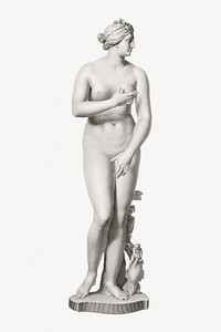 Nude Greek woman marble statue.   Remastered by rawpixel