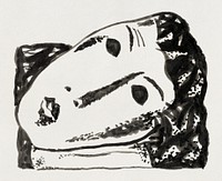 Vignette for book ' L'art Hollandais contemporain' by Paul Fierens ; reclining female head (1932&ndash;1933) by Leo Gestel. Original public domain image from the Rijksmuseum. Digitally enhanced by rawpixel.