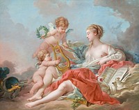Allegory of Music (1764) by Fran&ccedil;ois Boucher. Original public domain image from the National Gallery of Art. Digitally enhanced by rawpixel.