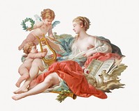 François Boucher's Allegory of Music.    Remastered by rawpixel