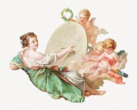 François Boucher's Allegory of Painting psd.    Remastered by rawpixel