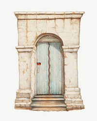 Arch door clipart psd.   Remastered by rawpixel