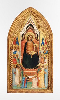 Madonna and Child with Saints and Angels (1345) by Bernardo Daddi. Original public domain image from the National Gallery of Art. Digitally enhanced by rawpixel.