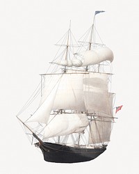 Large ship, vintage illustration.   Remastered by rawpixel