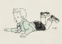 Fallen toddler boy (1928-1941) by Miep de Feijter. Original public domain image from the Rijksmuseum. Digitally enhanced by rawpixel.