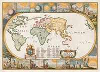 Map of the Earth 1681. Original public domain image from Wikipedia. Digitally enhanced by rawpixel.