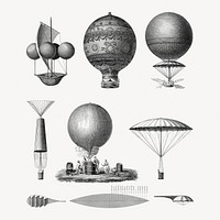 Joseph Clement's Aeronautics, vintage illustration.  Remastered by rawpixel