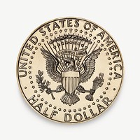 USA half dollar clipart psd.   Remastered by rawpixel