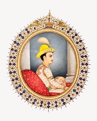 King Girvan Yuddhavikram Shah badge.    Remastered by rawpixel