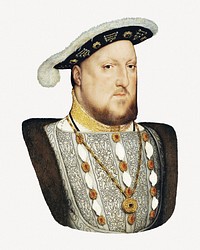 Portrait of Henry VIII of England collage element psd.   Remastered by rawpixel